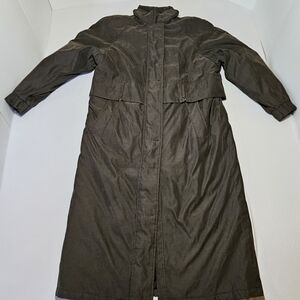 F.S. Limited Long Insulated Coat L • Olive Brown Zip Front Winter Jacket